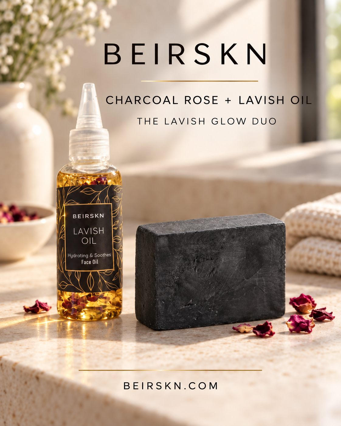 Charcoal Rose Infusion + Lavish Oil Duo